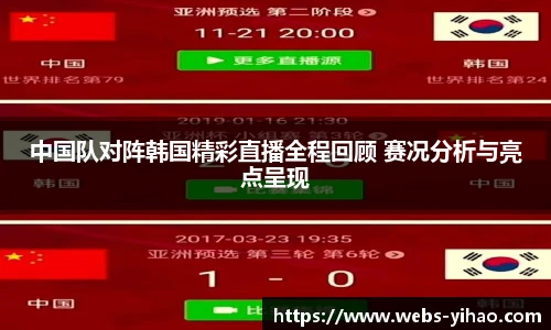 中国队对阵韩国精彩直播全程回顾 赛况分析与亮点呈现